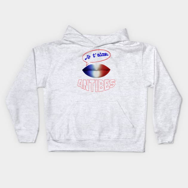 JE TAIME FRENCH KISS ANTIBES Kids Hoodie by ShamSahid